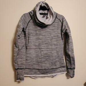 Fleece Lined Grey Cowl Neck Hoodie. Size Medium.